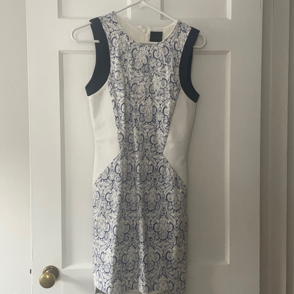 G.I.N. Print color block sheath dress